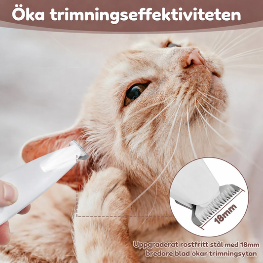 Smidig trimmer för hund & katt - LED ljus, tyst drift, vattentät för enkel pälsvård hemma