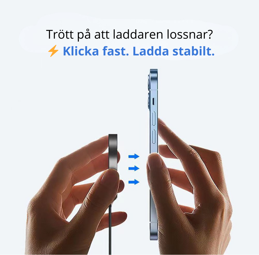 Snabbladdare 15W Magnetisk – iPhone 12–17 Pro/Pro Max