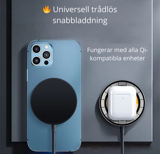 Snabbladdare 15W Magnetisk – iPhone 12–17 Pro/Pro Max