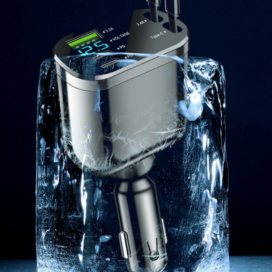 🚗 Slipp trassliga kablar i bilen - ladda 4 enheter samtidigt